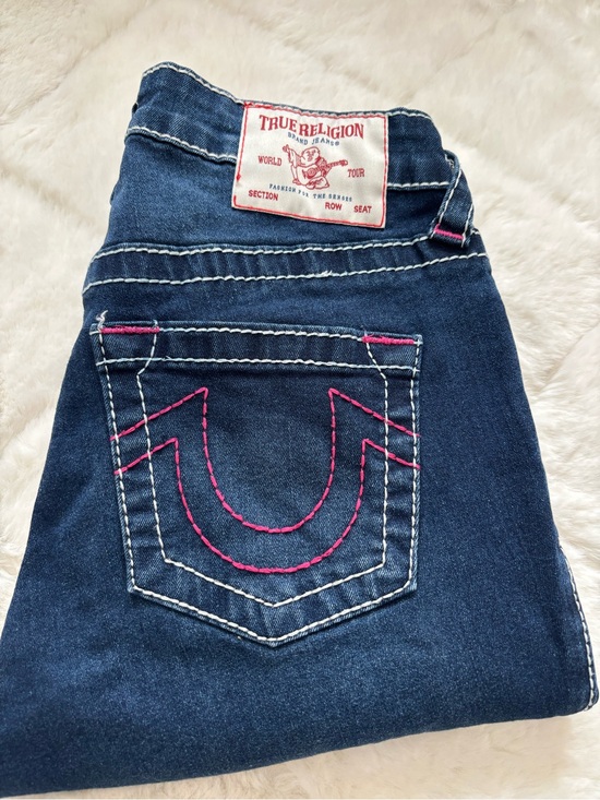 True Religion Denim - True Religion Women's Dark Blue w/Pink Accent Stitching